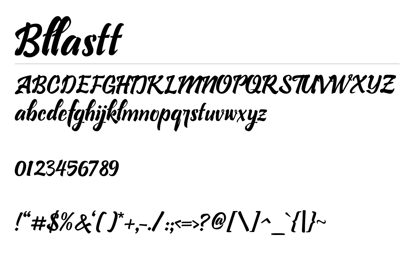 Bllastt Font preview