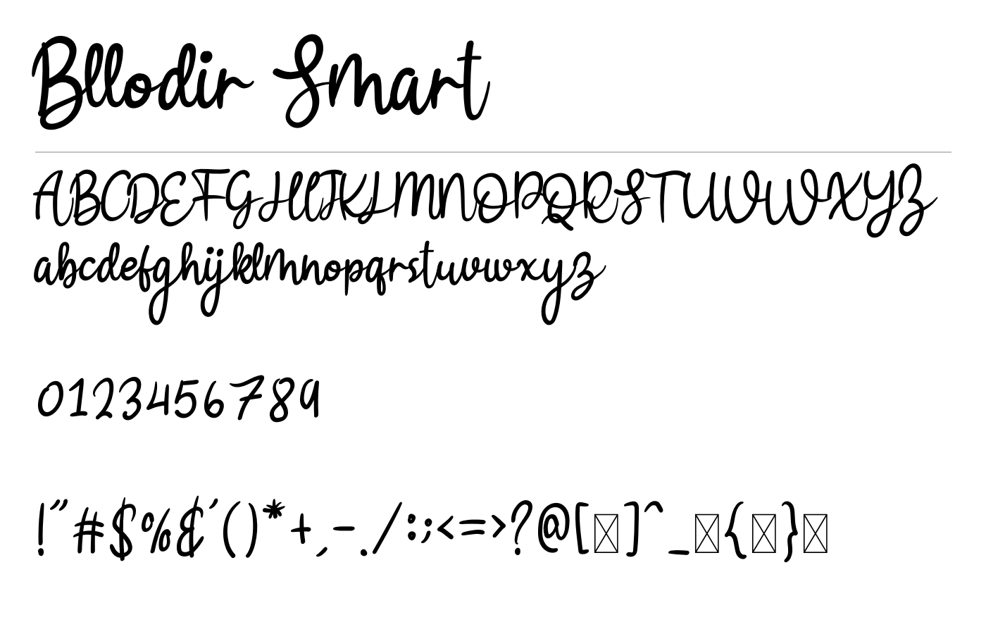 Bllodir Smart Font preview