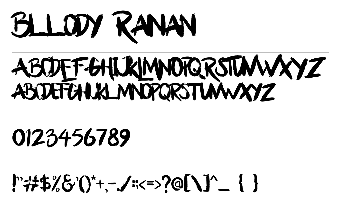 Bllody Rainan Font preview