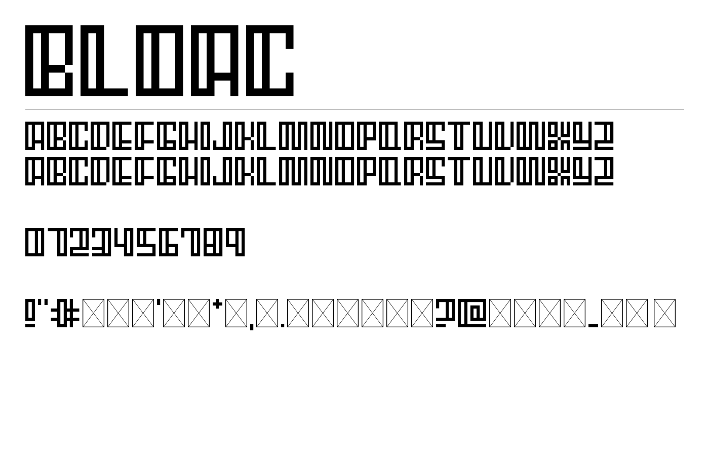 Bloac Font preview