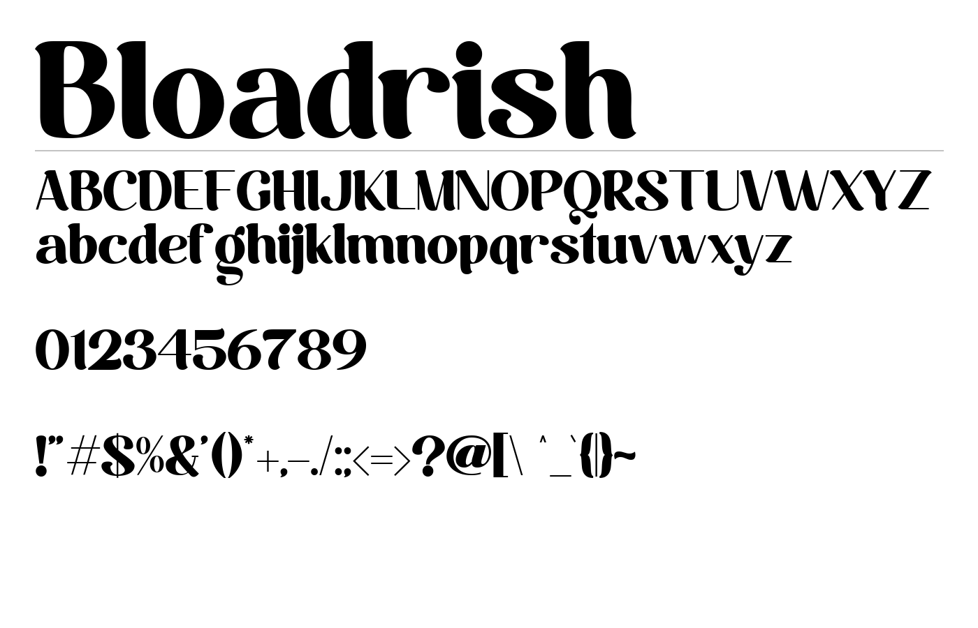 Bloadrish Font preview