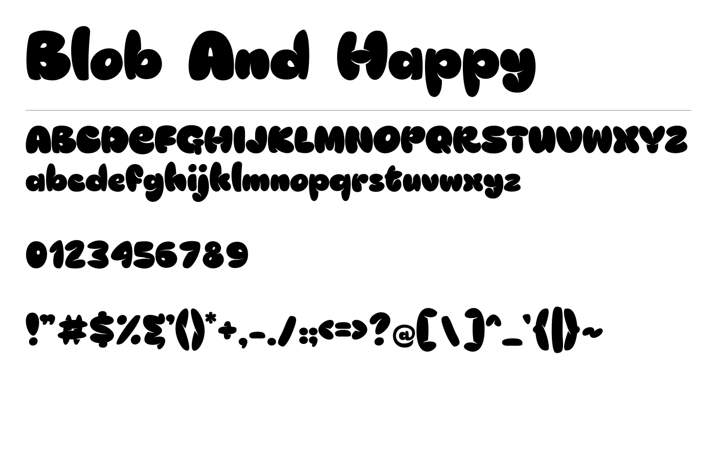 Blob And Happy Font preview