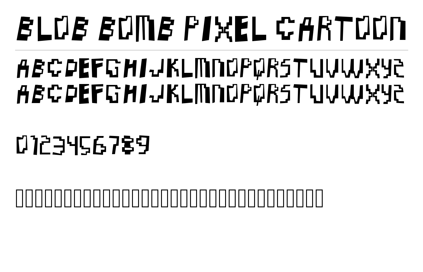 Blob Bomb Pixel Cartoon Font preview