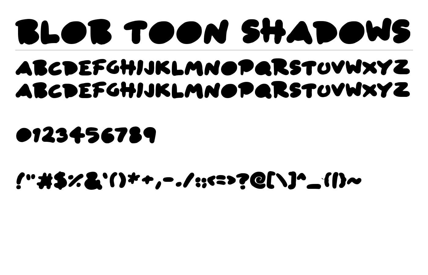 Blob Toon Shadows Font preview