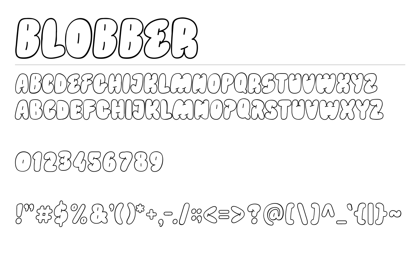 BLOBBER Font preview