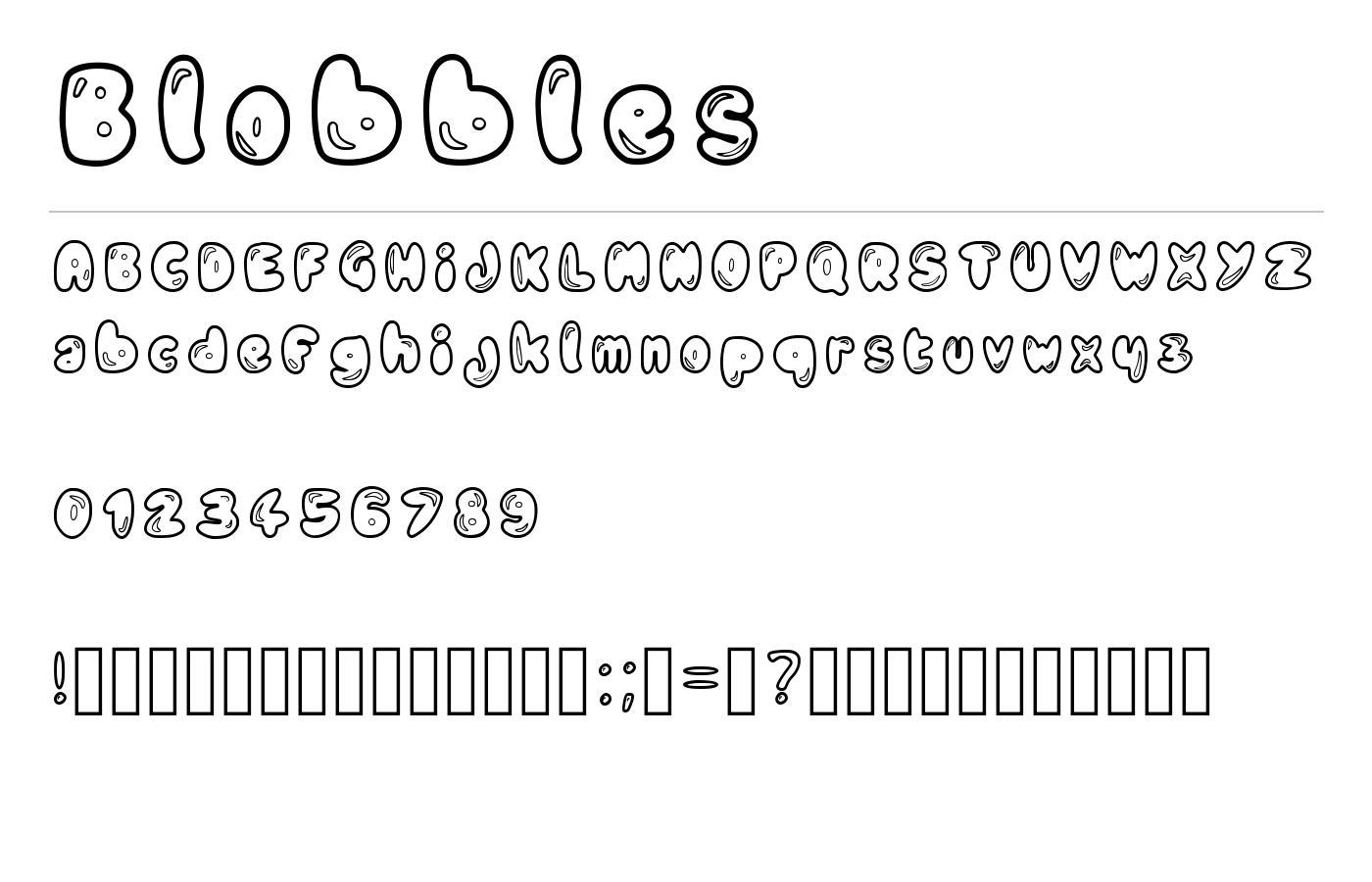 Blobbles Font preview