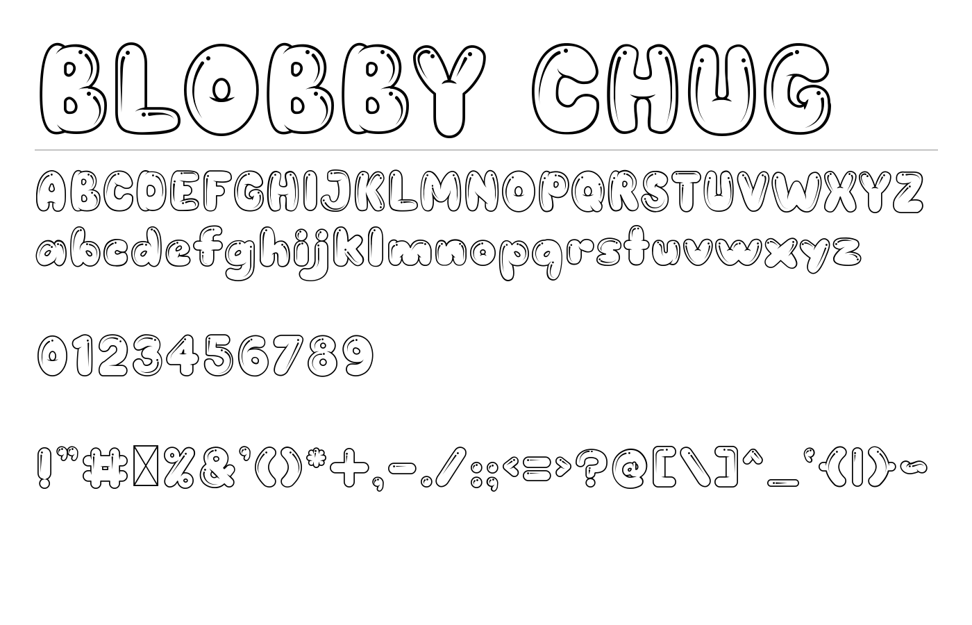 BLOBBY CHUG Font preview