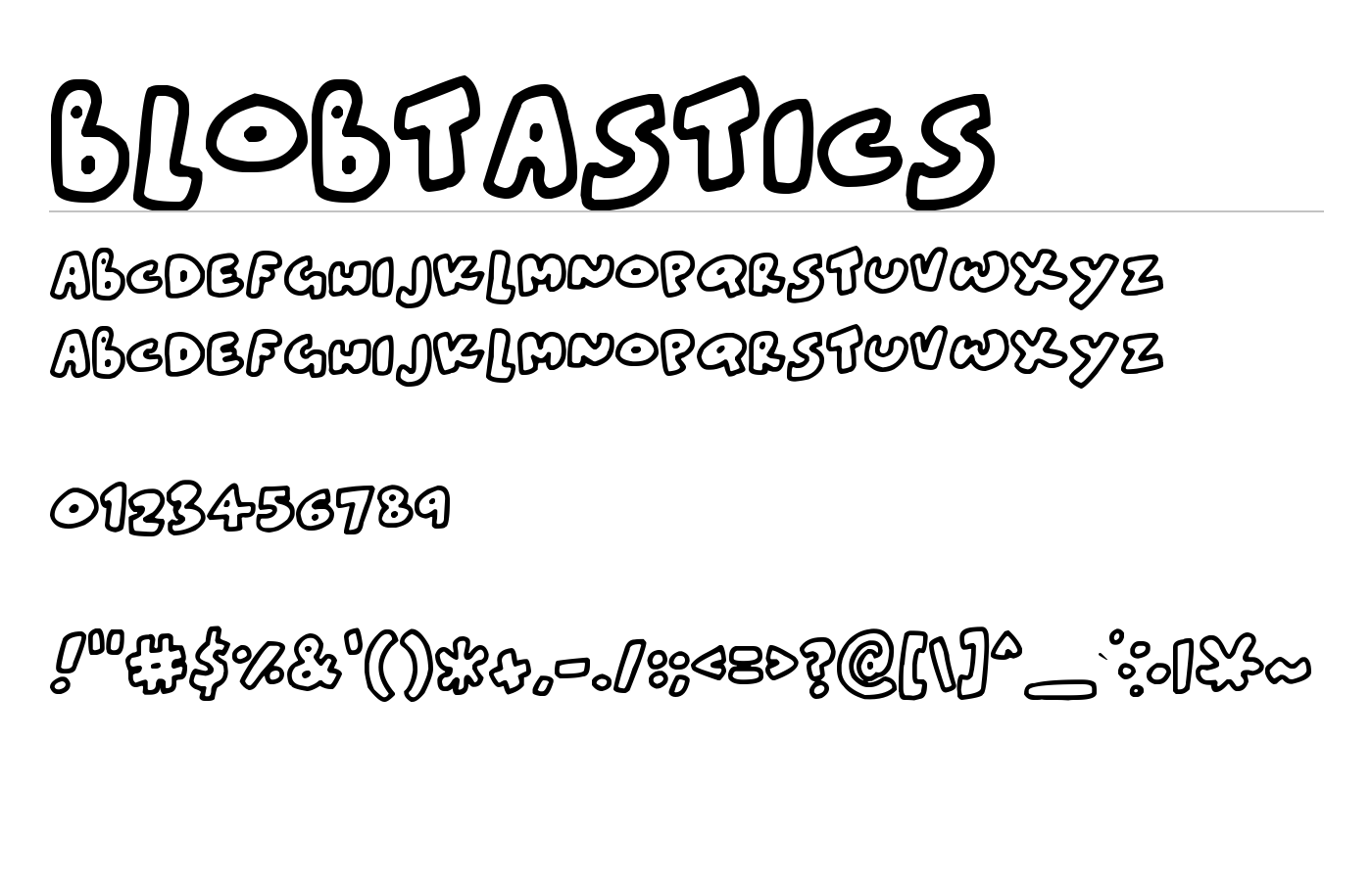 Blobtastics Font preview