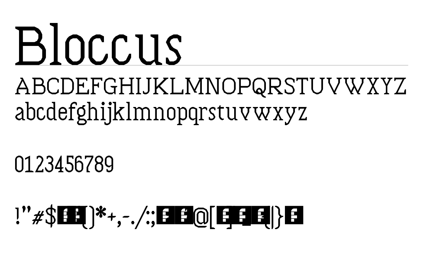 Bloccus Font preview