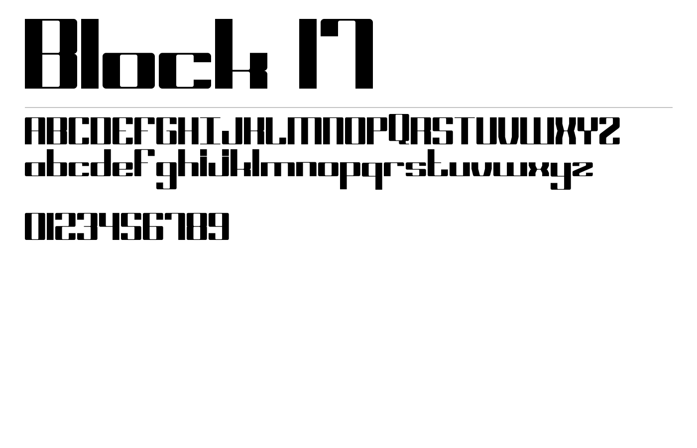 Block 17 Font preview