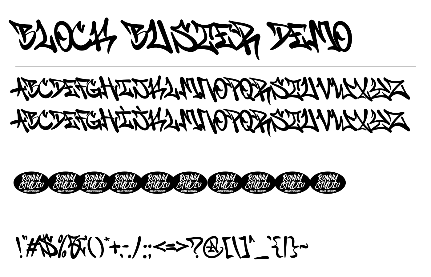 Block Buster DEMO Font preview