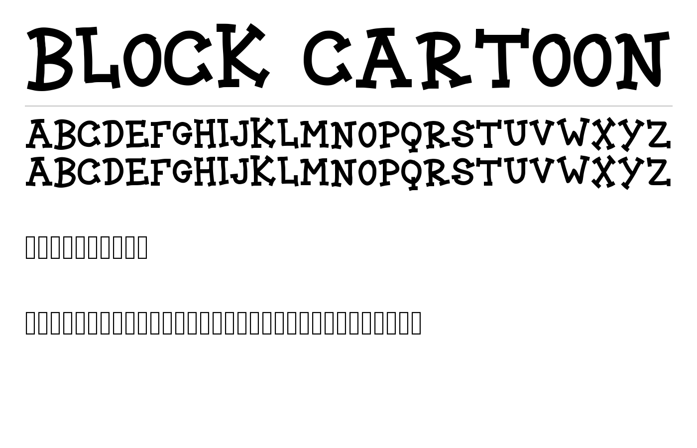 BLOCK CARTOON Font preview