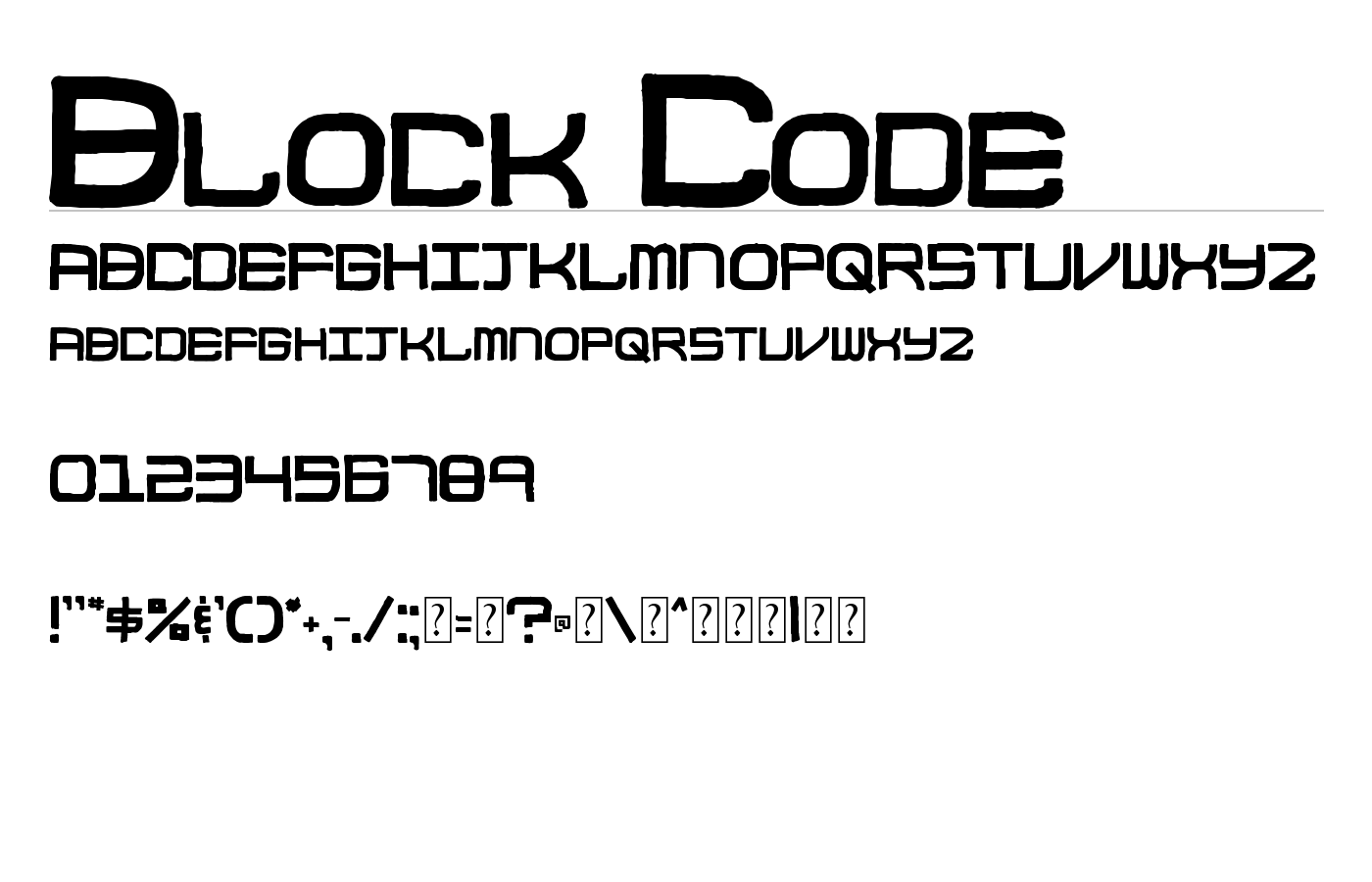 Block Code Font preview