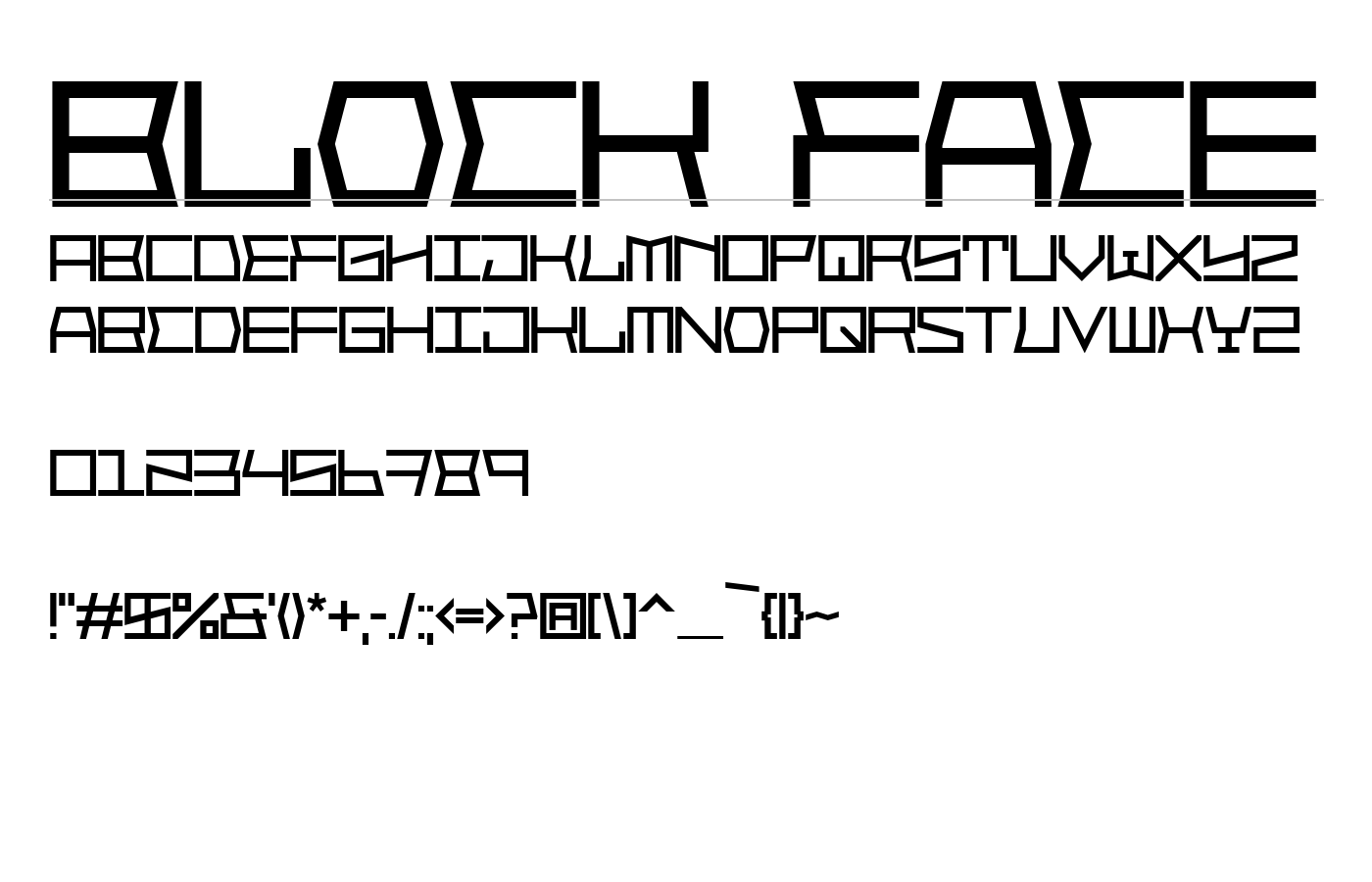 Block Face Font preview