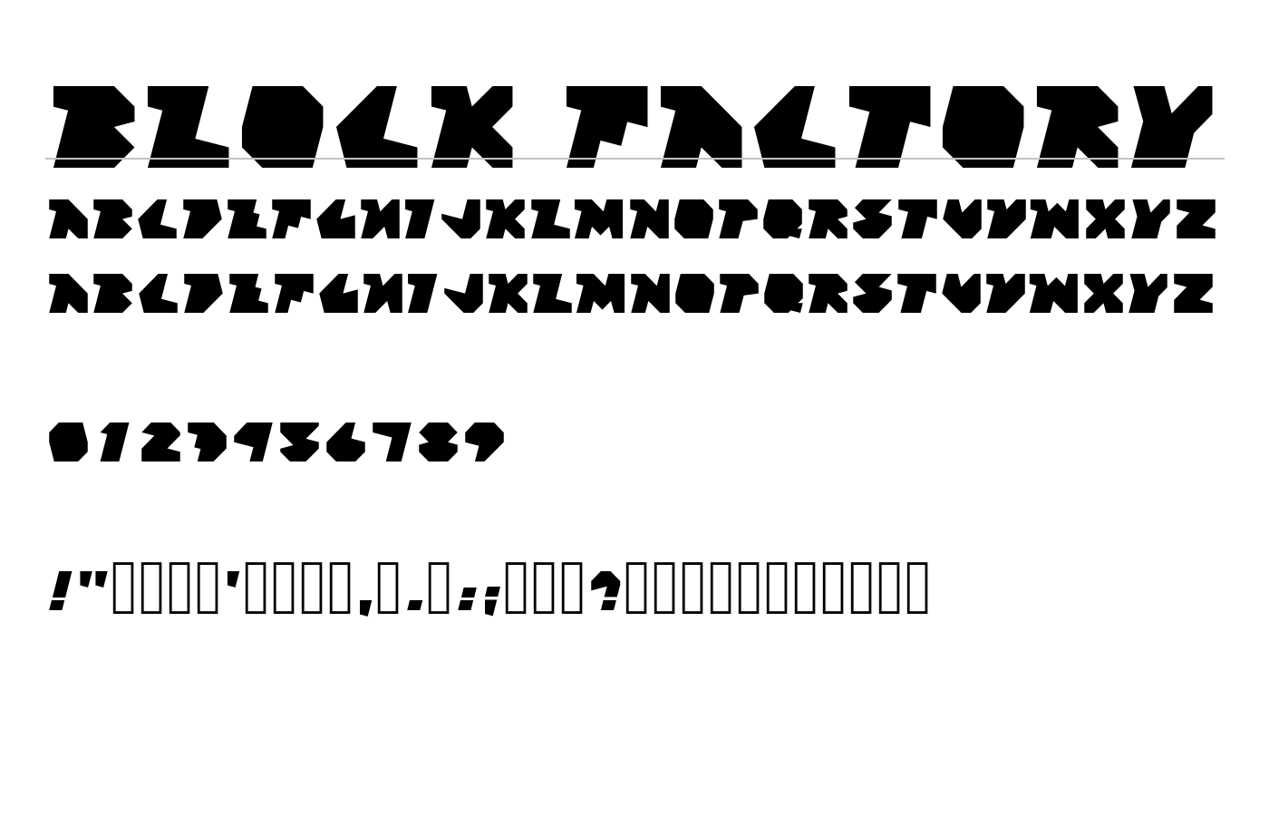 Block Factory Font preview