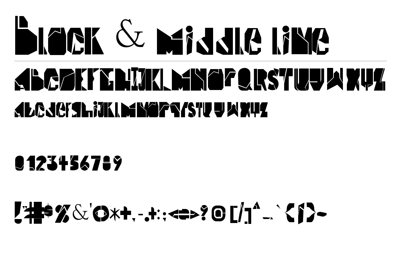 Block & middle line Font preview