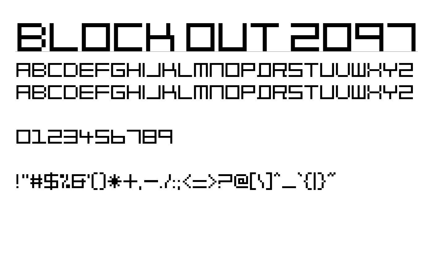 Block Out 2097 Font preview