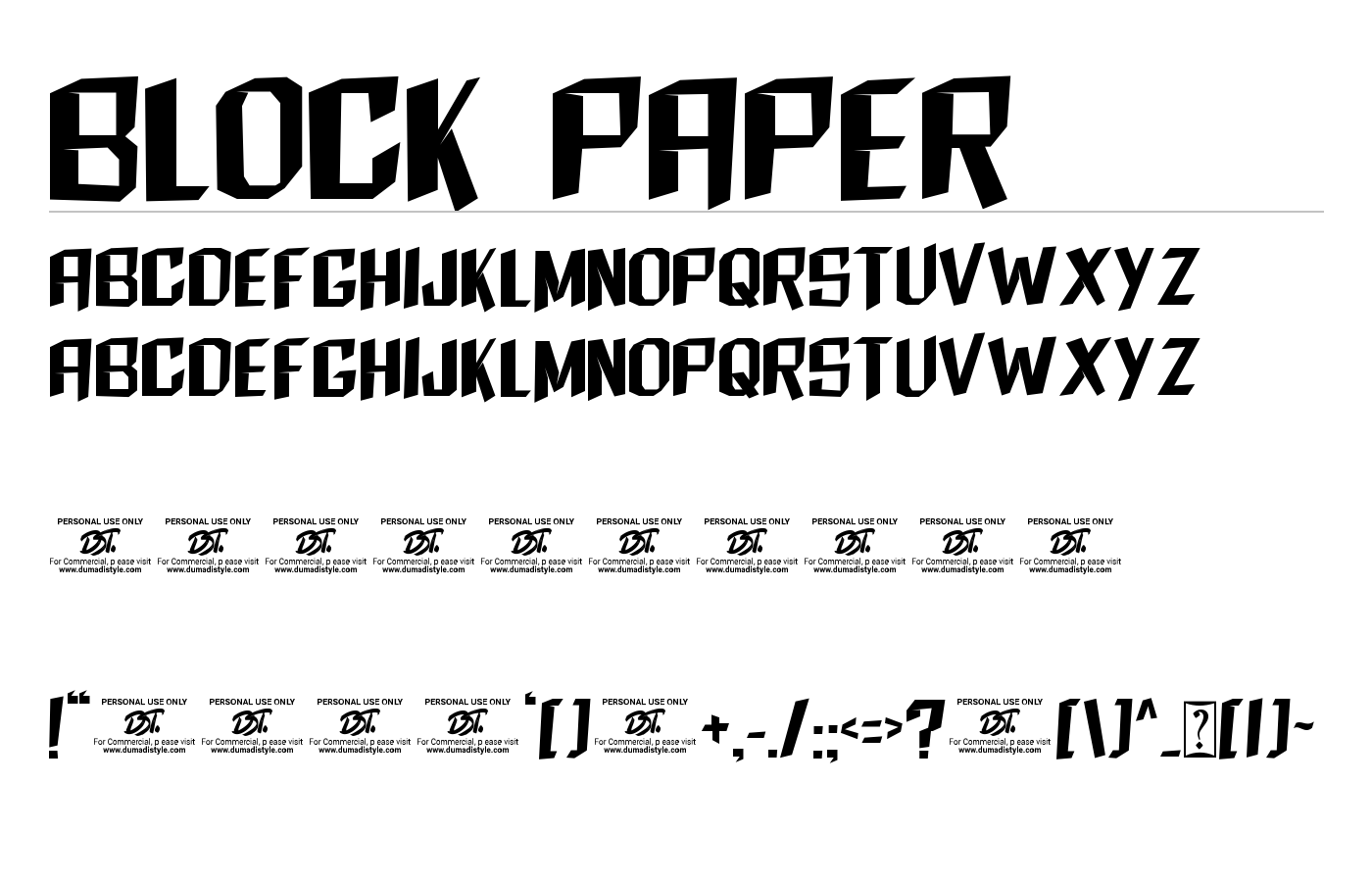 Block Paper Font preview