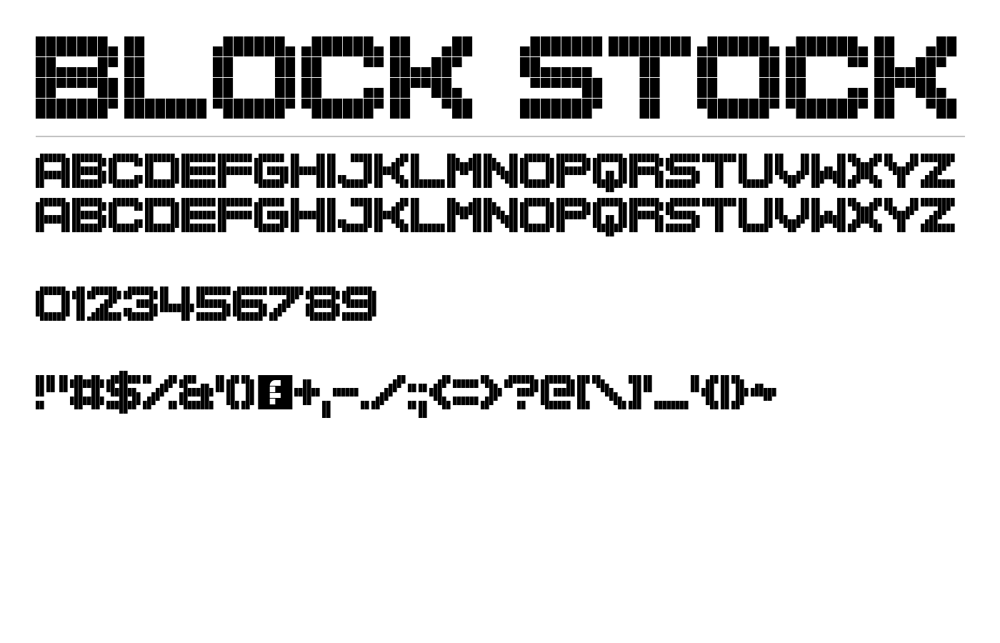 Block Stock Font preview