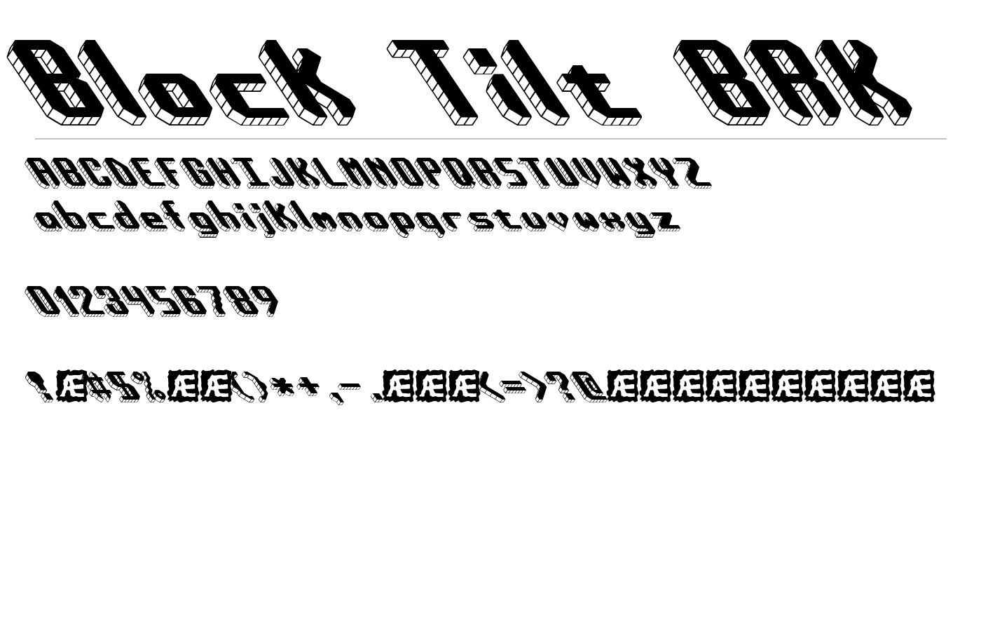 Block Tilt BRK Font preview
