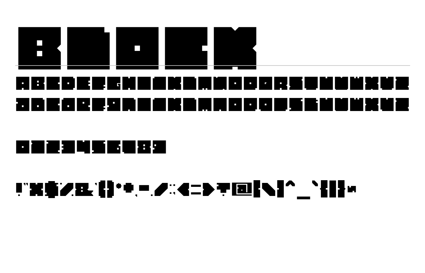 BLOCK Font preview