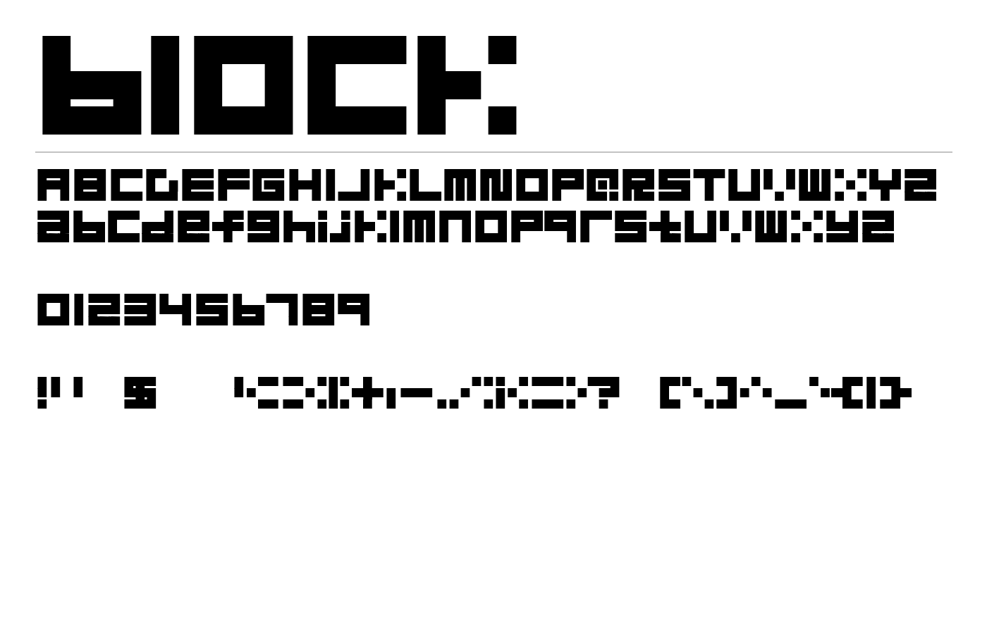 block Font preview