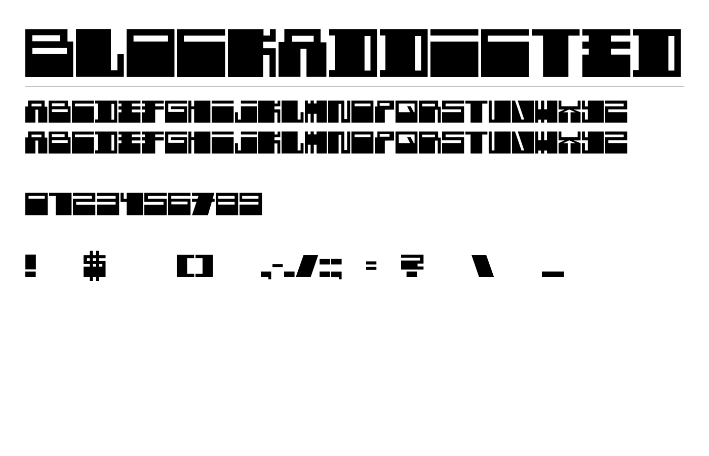 BlockAddicted Font preview