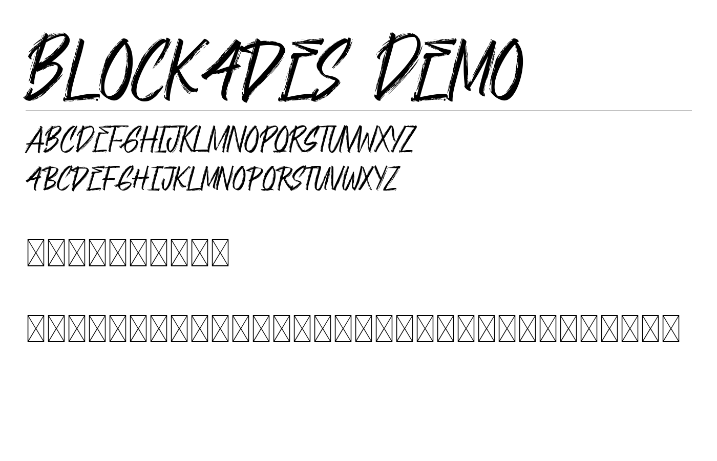 Blockades Demo Font preview