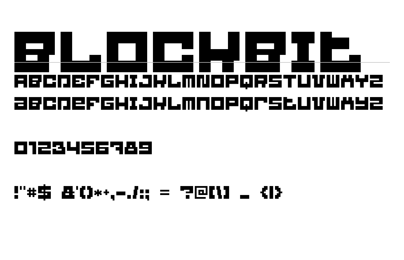 BlockBit Font preview