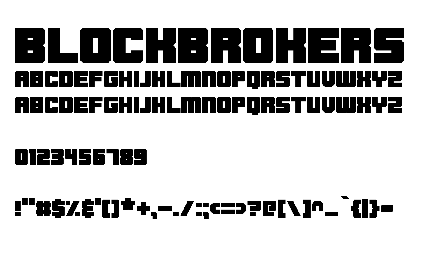 Blockbrokers Font preview