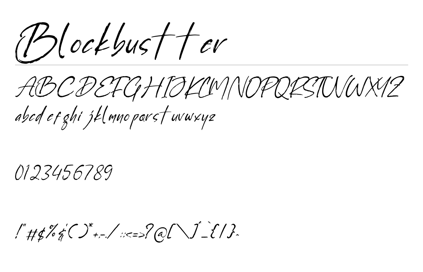 Blockbustter Font preview