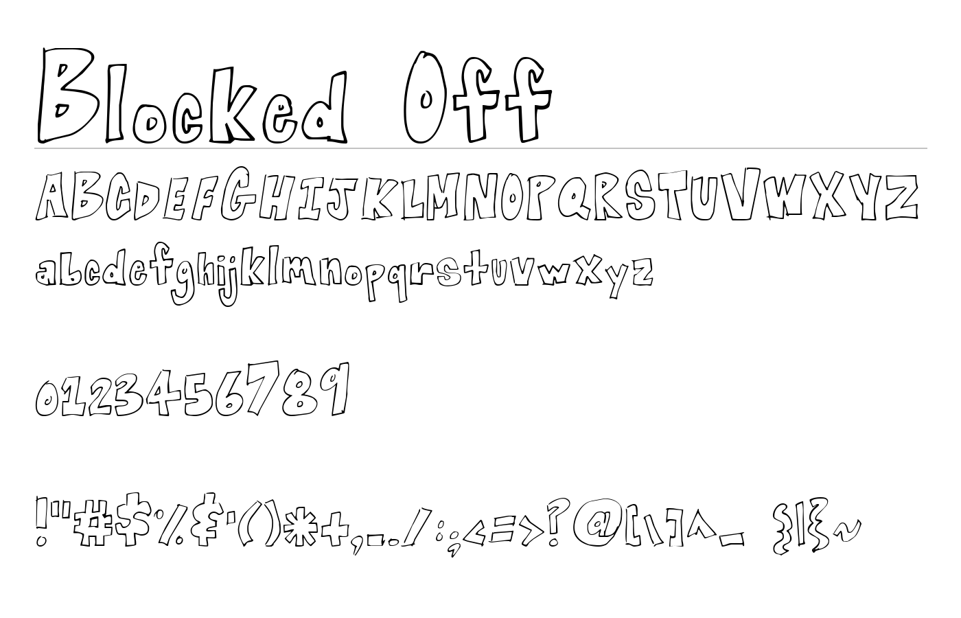 Blocked Off Font preview