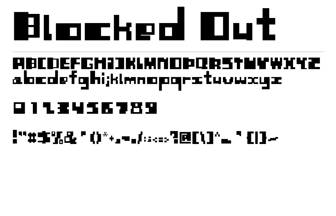 Blocked Out Font preview