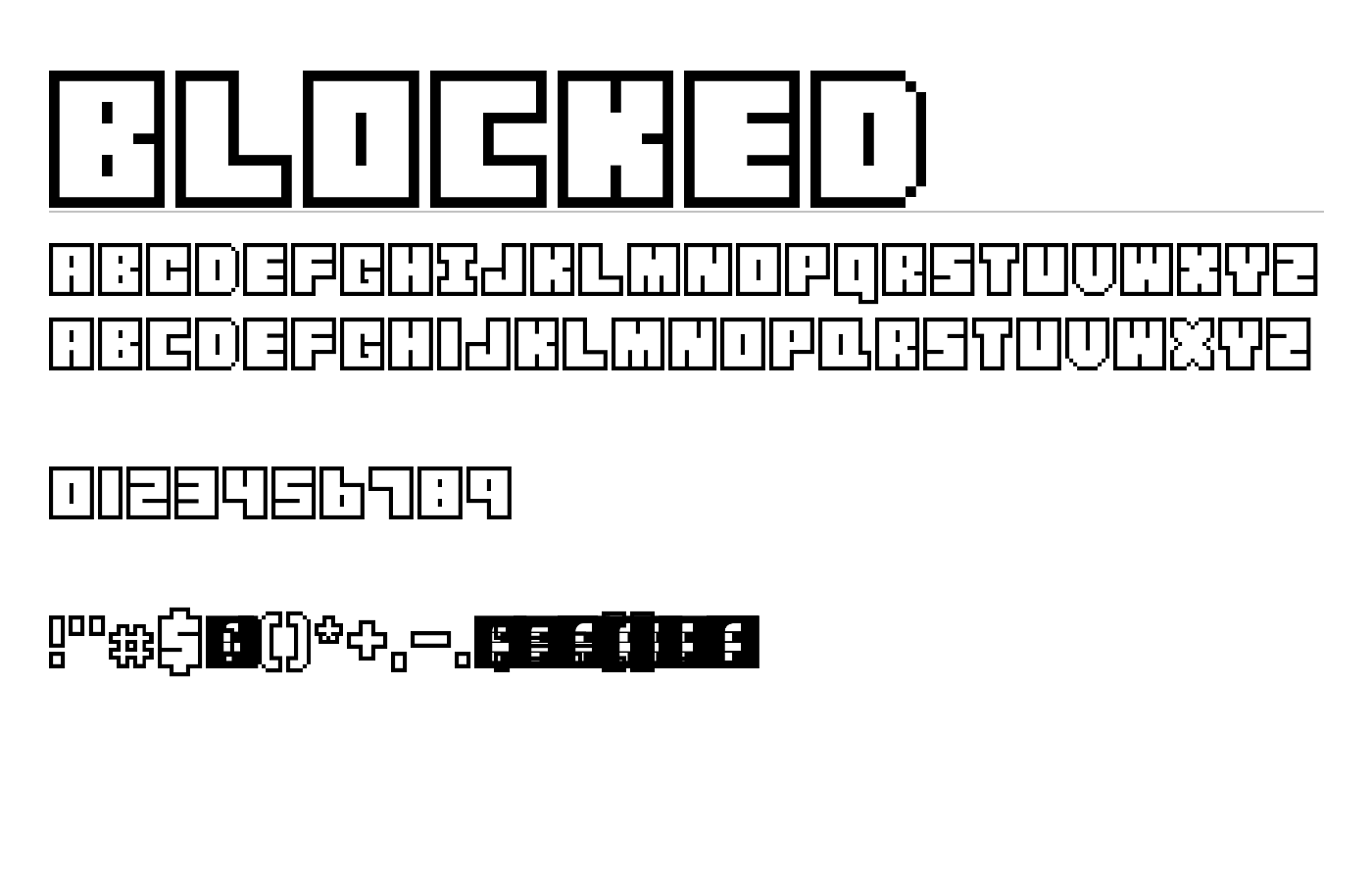 Blocked Font preview