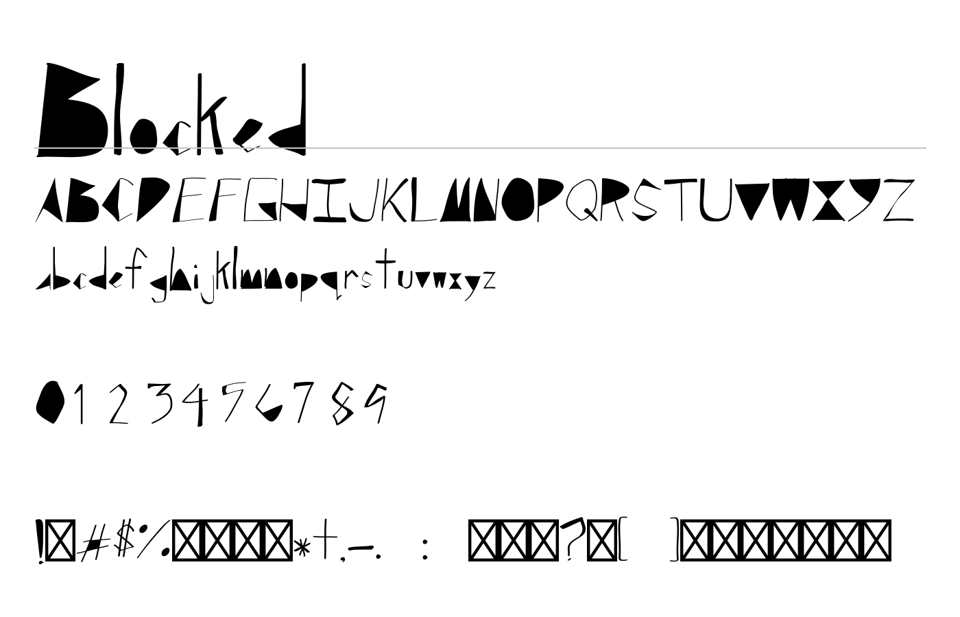 Blocked Font preview