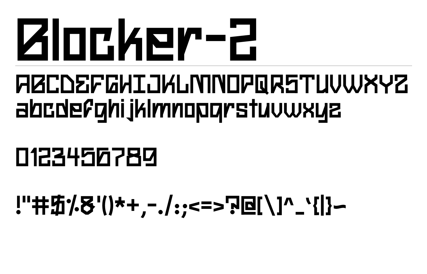 Blocker-2 Font preview