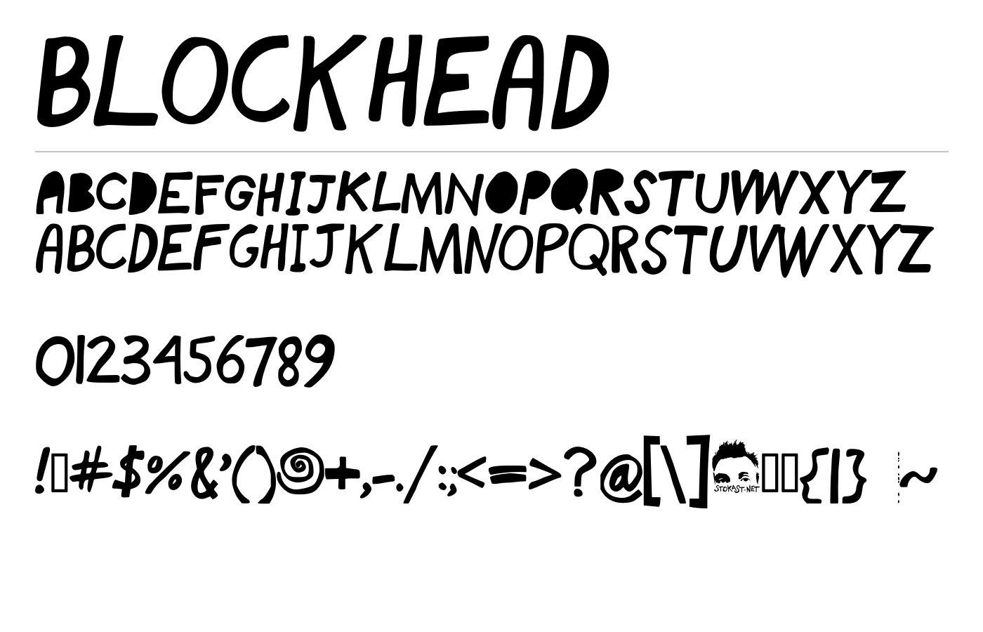 blockhead Font preview
