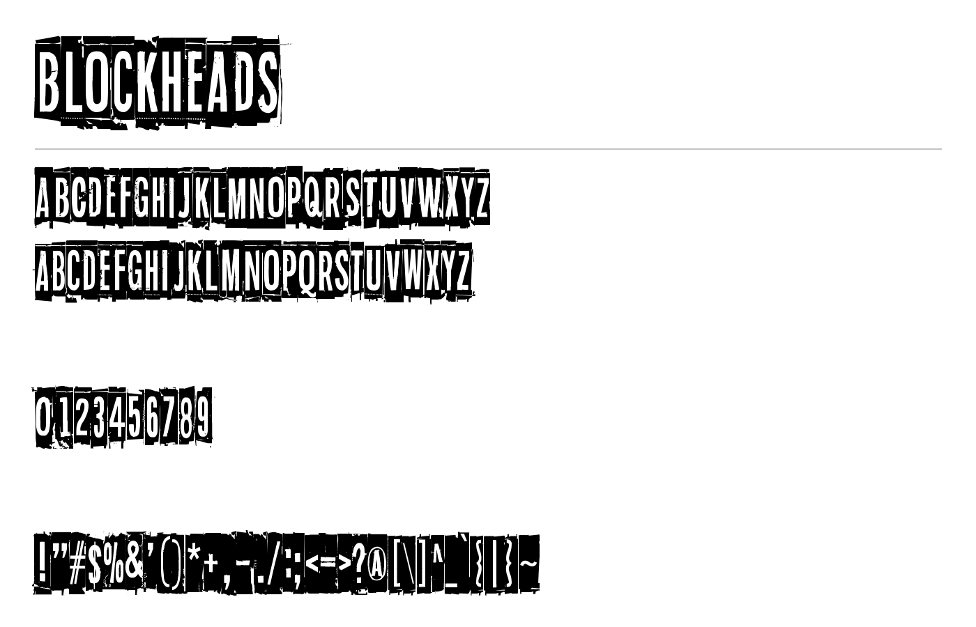 Blockheads Font preview