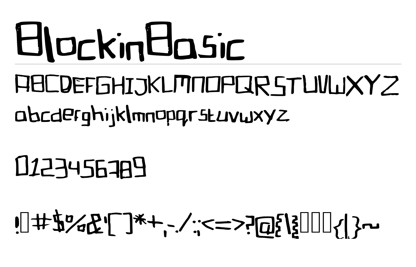 BlockinBasic Font preview