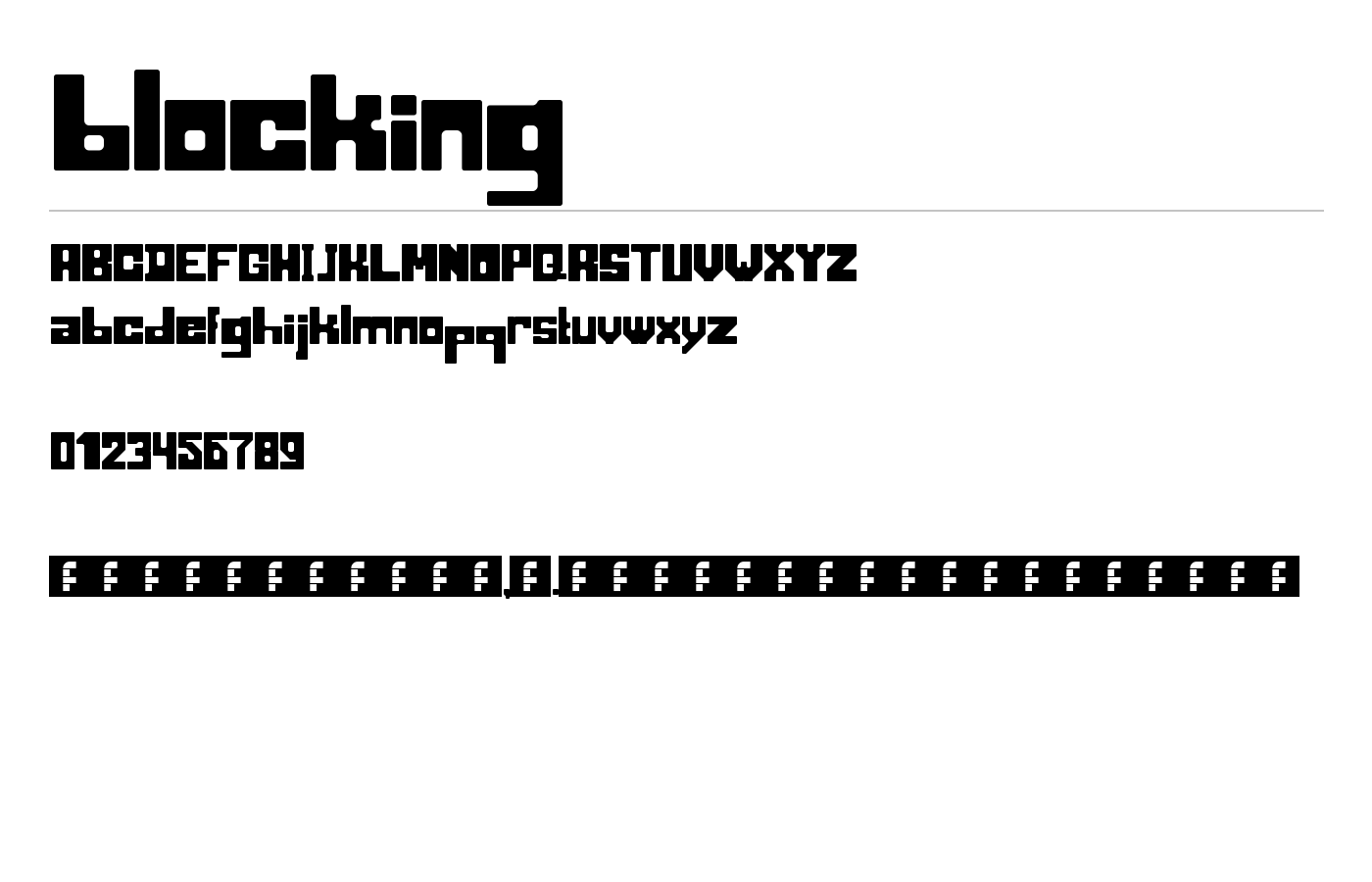 blocking Font preview