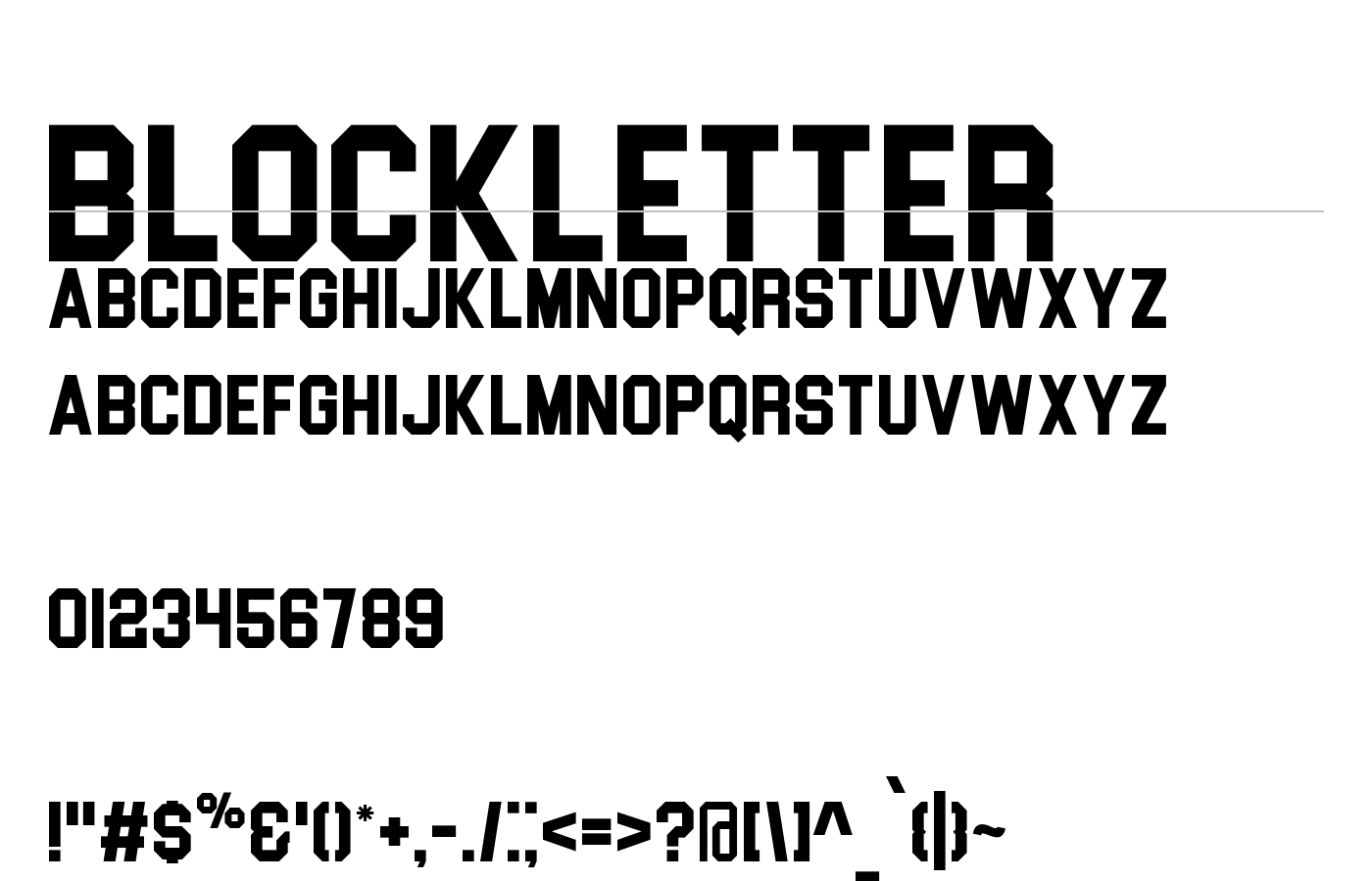 Blockletter Font preview