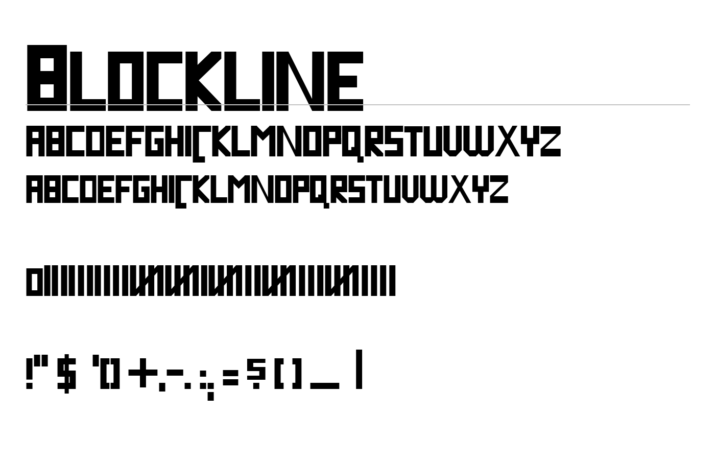 Blockline Font preview