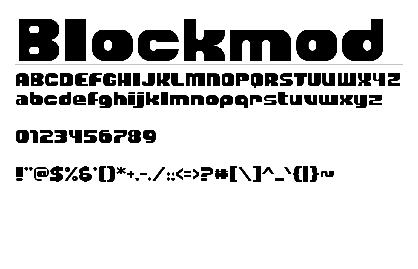Blockmod Font preview