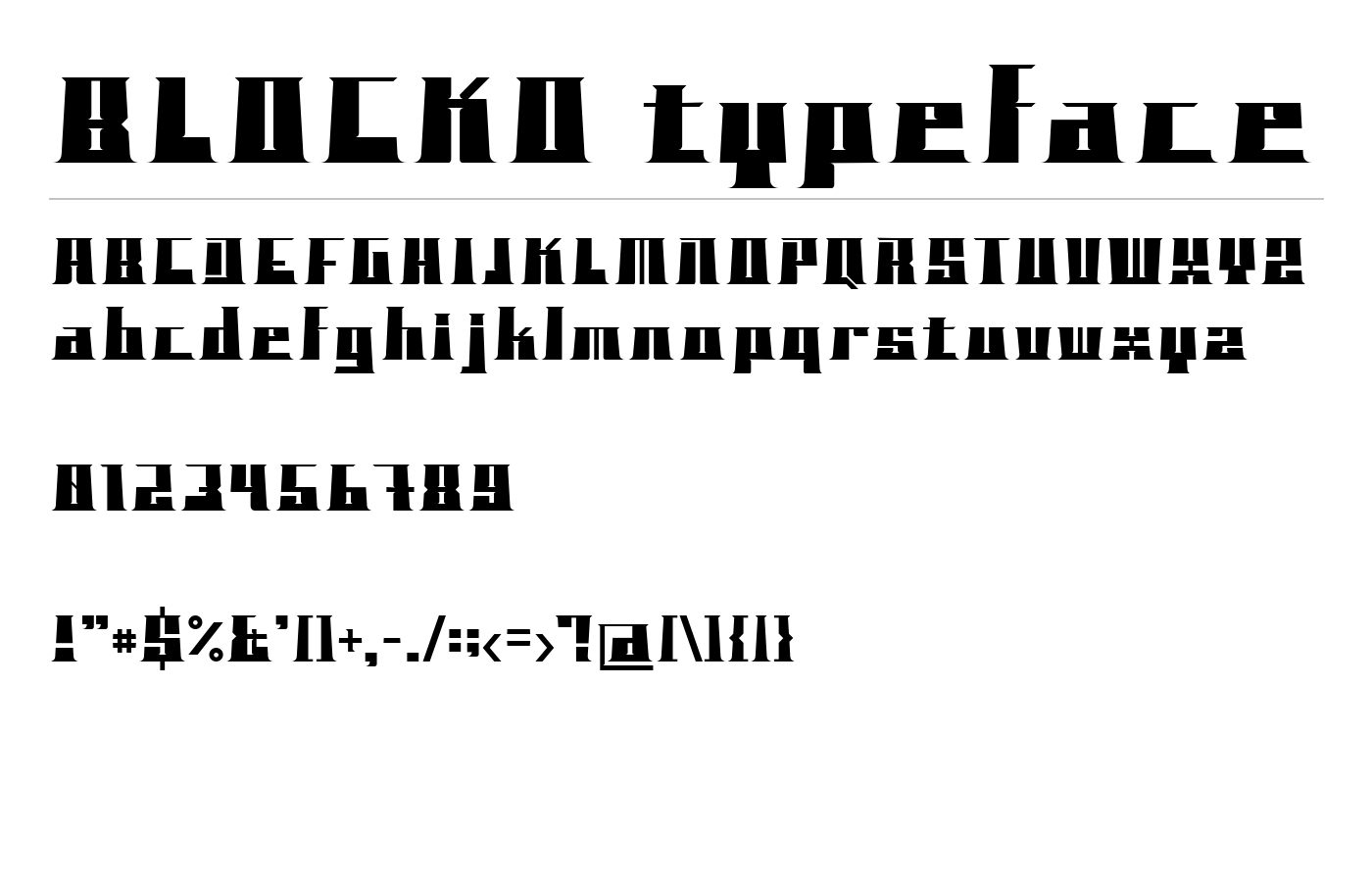 BLOCKO typeface Font preview