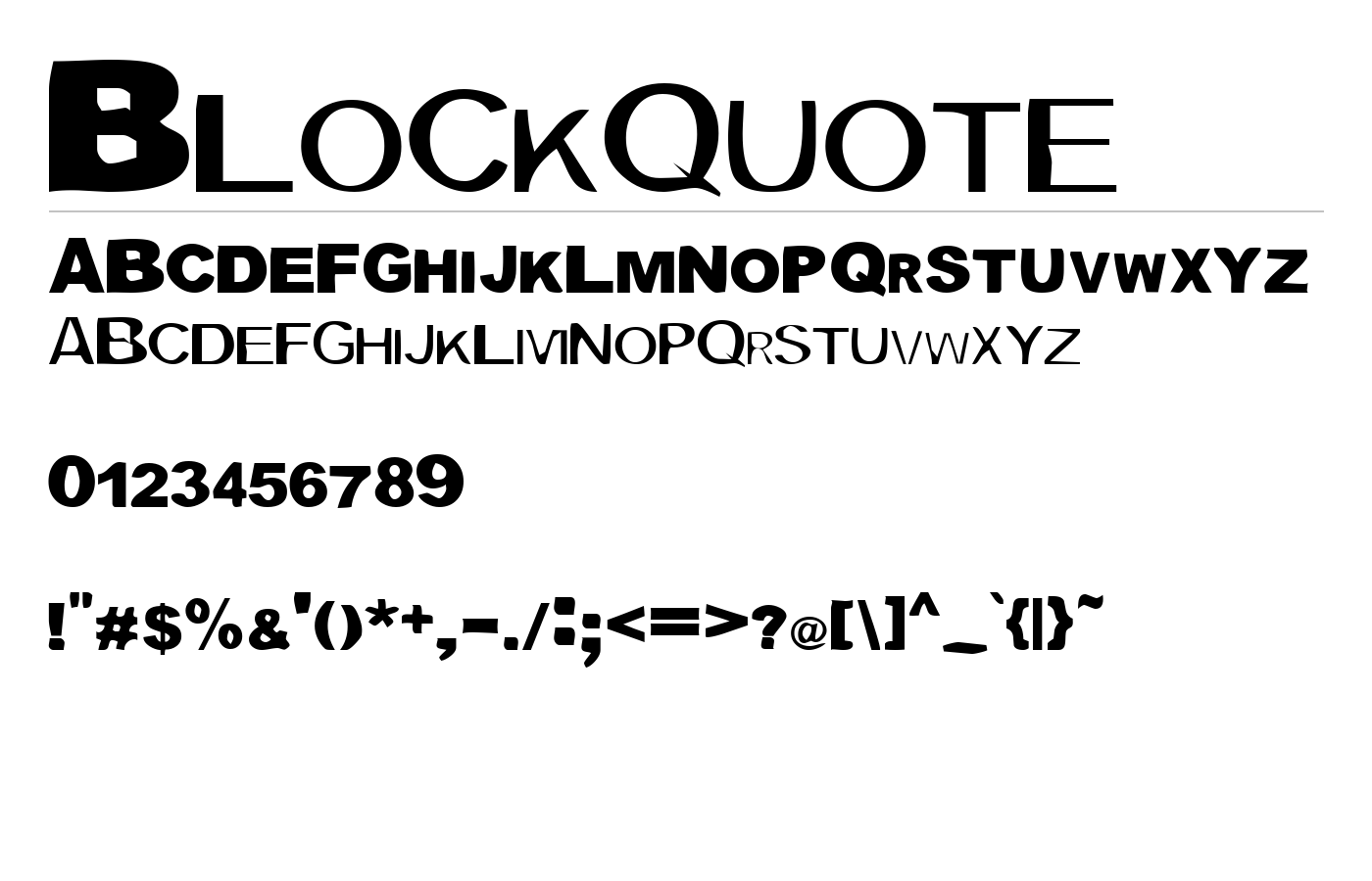 BLOCBL Font preview