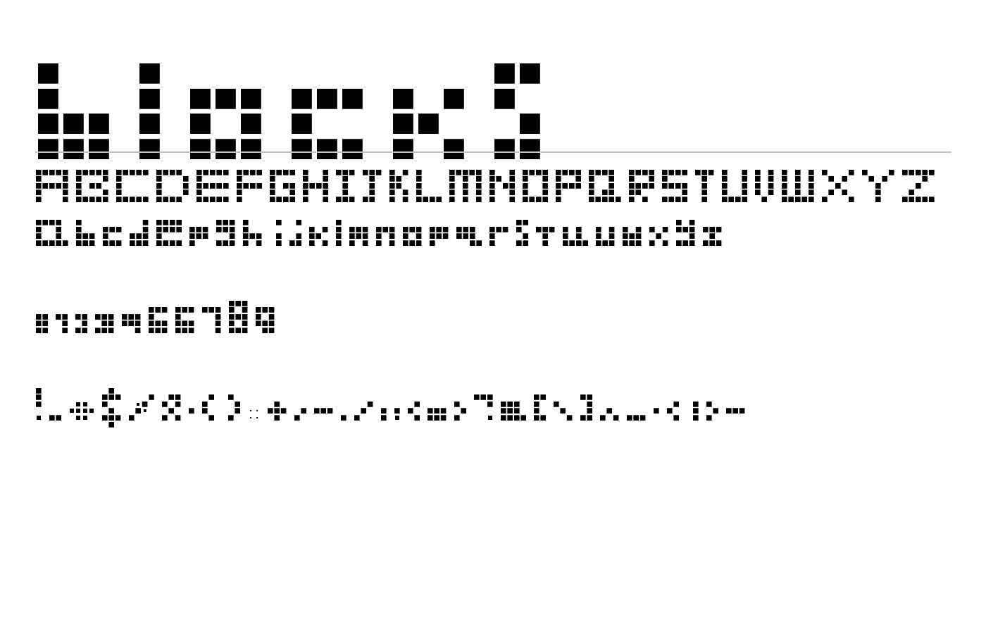 blocks Font preview