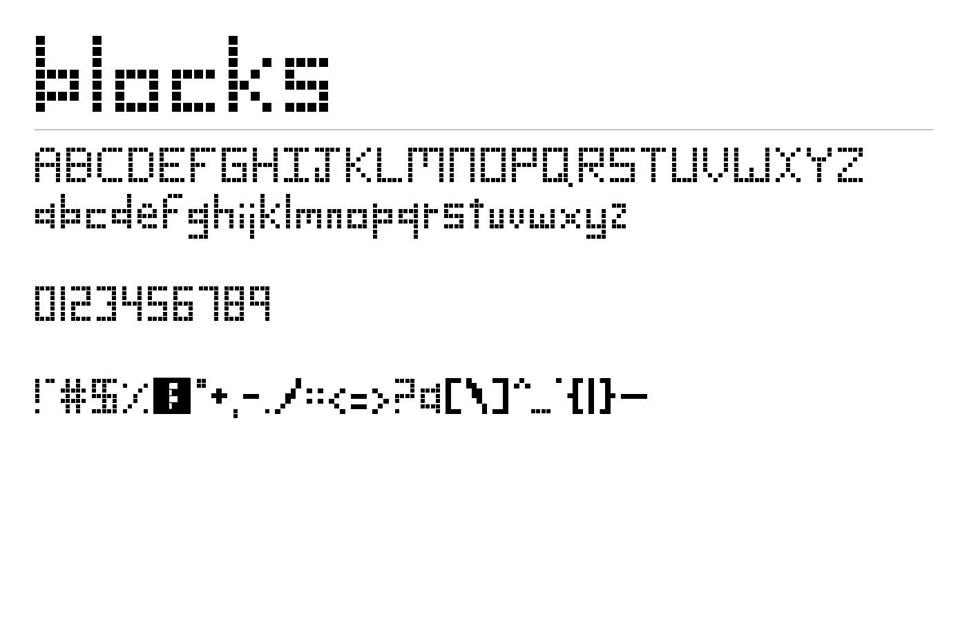 blocks Font preview