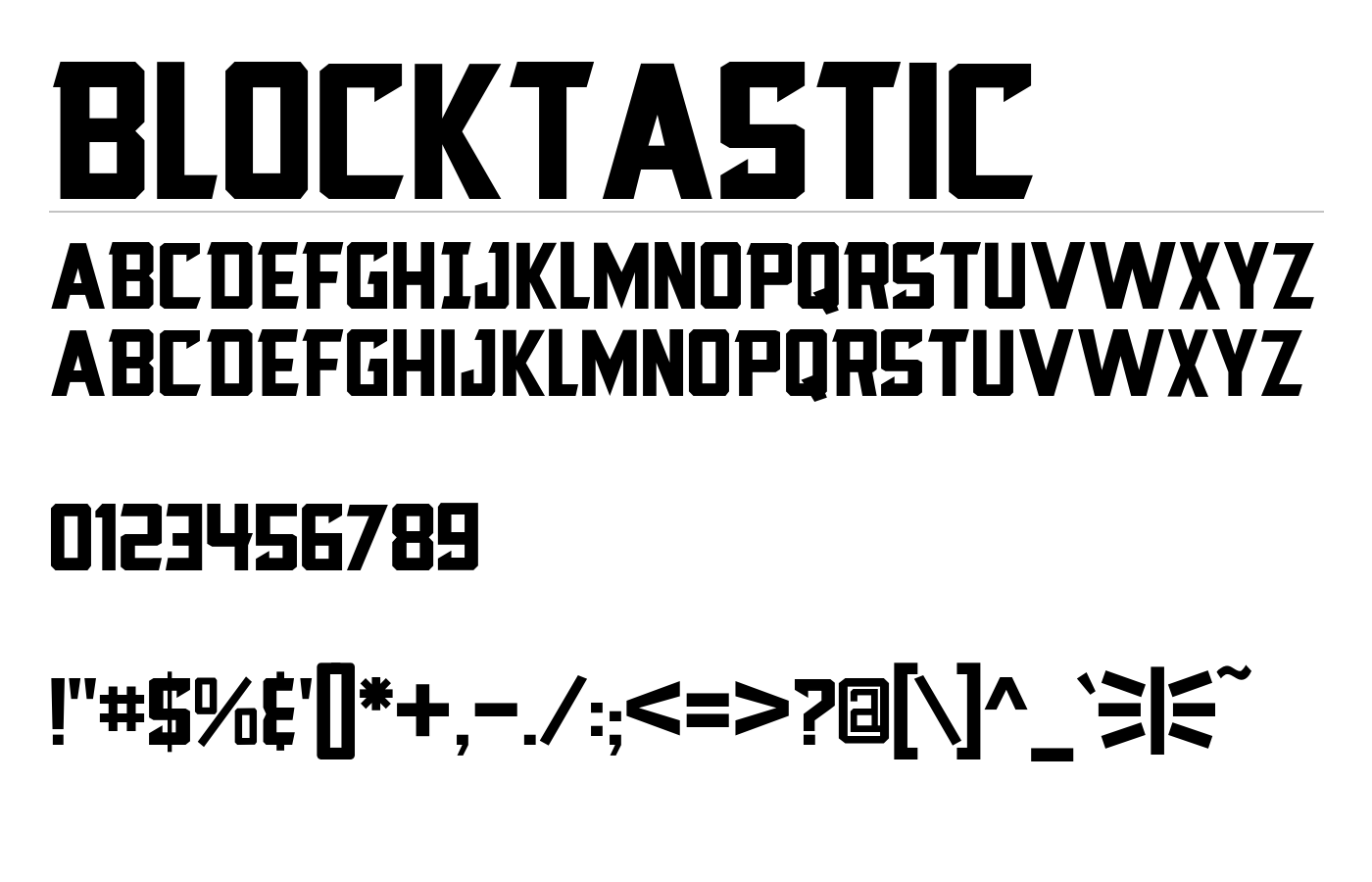 Blocktastic Font preview