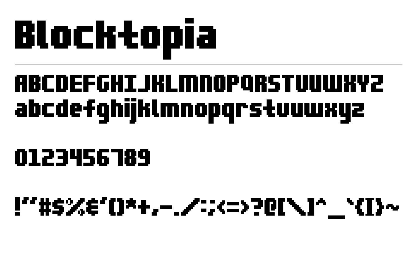 Blocktopia Font preview
