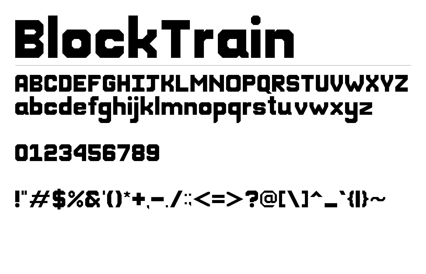 BlockTrain Font preview